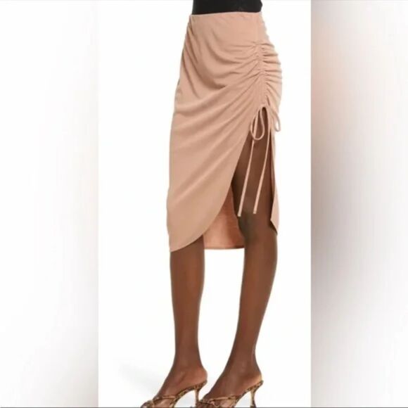 Nordstrom Open Edit Ruched Skirt in Tan Mocha Size‎ Small NWT - Picture 3 of 4